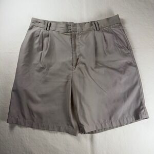 Greg Norman Mens Pleated Golf Shorts Taupe Tan Microfiber Size 36